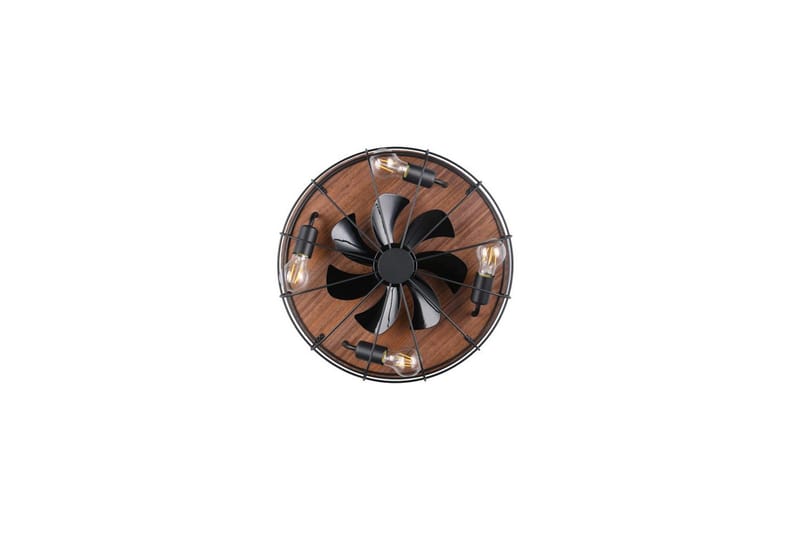 Fläkt TRIO Trondheim Mattsvart/trä - Mattsvart/trä - Products - Belysning - Lampor & belysning inomhus - Taklampa & takbelysning - Takplafond
