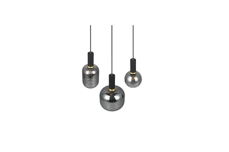 Pendel TRIO Diva 3-del, Mattsvart/kromad - 3-del, Mattsvart/kromad - Products - Belysning - Lampor & belysning inomhus - Taklampa & takbelysning - Kökslampa & taklampa kök