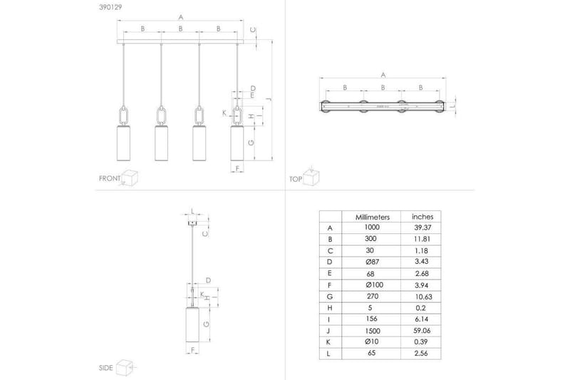 Takpendel Eglo Majana Opalvit/Krom med 3 Lampor - Products - Belysning - Lampor & belysning inomhus - Taklampa & takbelysning - Pendellampa & hänglampa