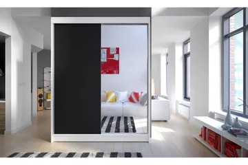 Camino Garderob 150x58x200 cm LED-belysning - Vit/Brun - Products - Förvaring - Garderober & garderobssystem