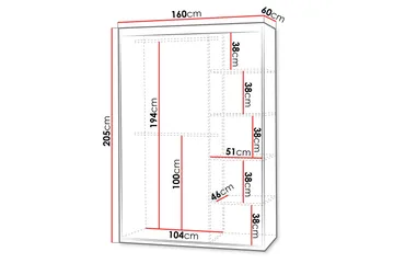 Duets Garderob m. Spegel 160x205 cm - Vit - Products - Förvaring - Garderober & garderobssystem