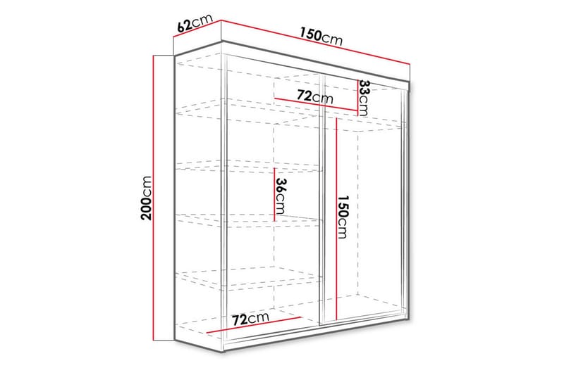 Dunkra Garderob m. Spegel 150x200 cm - Brun - Products - Förvaring - Garderober & garderobssystem