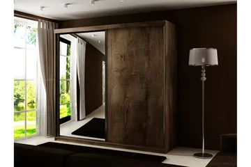 Dunkra Garderob m. Spegel 200x200 cm - Brun - Products - Förvaring - Garderober & garderobssystem