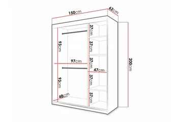 Dunvegan Garderob m. Spegel - Svart - Products - Förvaring - Garderober & garderobssystem