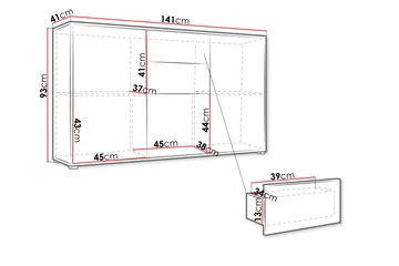 Agawal Skänk 141x41 cm - Brun - Products - Förvaring - Förvaringsmöbler - Sideboard & skänk