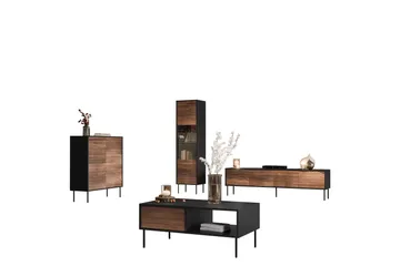 Belonger Möbelset För Vardagsrum - Svart/Valnöt - Products - Förvaring - Förvaringsmöbler - Möbelset för vardagsrum