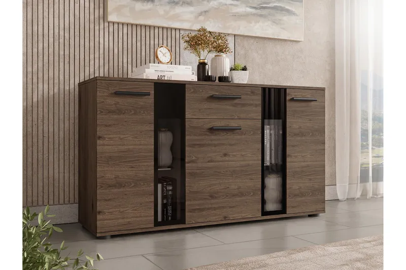 Bunta Skänk 141x41 cm, Brun/Vit