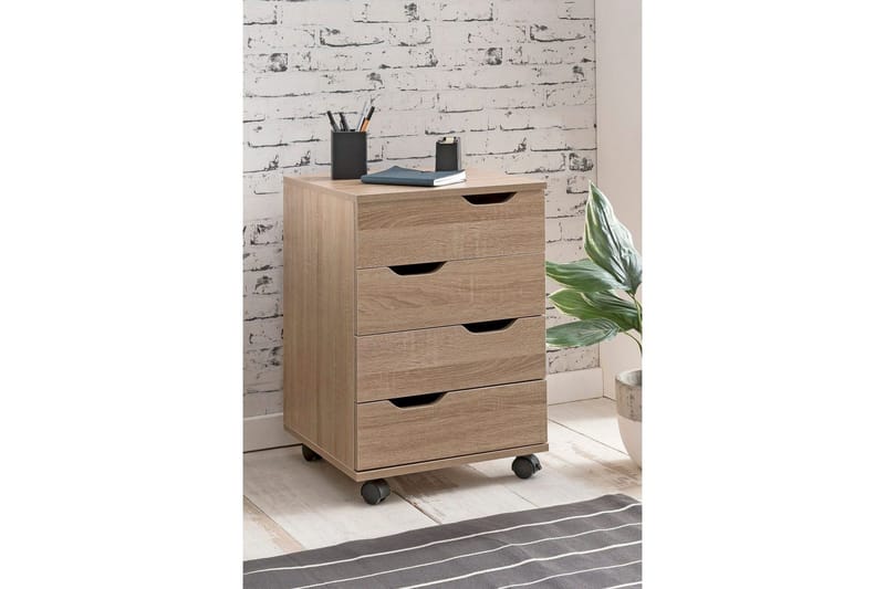 Rullkontejner Wohnling 4 lådor i foliebelagd spånskiva med hjul, modern - Products - Förvaring - Förvaringsmöbler - Byrå - Hurts