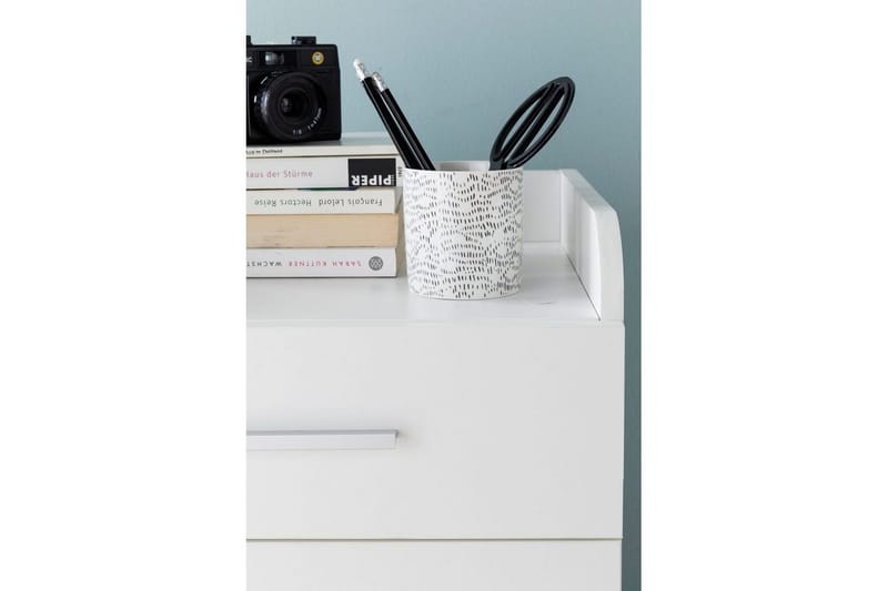 Rullkontejner Wohnling 4 lådor med hjul, förvaringsbricka, foliebelagd spånskiva, modern stil Vit - Vit - Products - Förvaring - Förvaringsmöbler - Byrå - Hurts