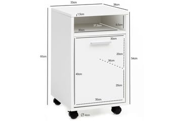 Rullkontejner Wohnling förvaringsbricka, 1 dörr, folierad spånskiva med hjul, modern stil Vit - Vit - Products - Förvaring - Förvaringsmöbler - Byrå - Hurts