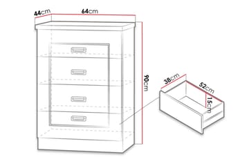 Tadeusz Byrå 63x44x90 cm - Brun - Products - Förvaring - Förvaringsmöbler - Byrå - Hallbyrå