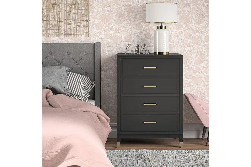 Westerleigh Byrå 76x50 cm Svart/Guld - CosmoLiving - Products - Förvaring - Förvaringsmöbler - Byrå - Hallbyrå