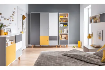 Concept Byrå Vit/Mörkgrå/Gul - VOX - Products - Förvaring - Förvaringsmöbler - Byrå