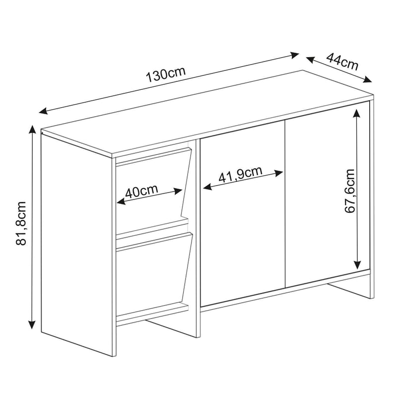Crala Konsol 130x81,8x44 cm - Vit - Products - Förvaring - Förvaringsmöbler - Sideboard & skänk