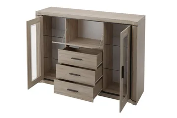 Dallas Skänk 157x43,5x111 cm LED-belysning - Ek/Led-Belysning - Products - Förvaring - Förvaringsmöbler - Sideboard & skänk