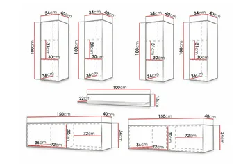 Dunvegan Möbelset För Vardagsrum White - Products - Förvaring - Förvaringsmöbler - Möbelset för vardagsrum