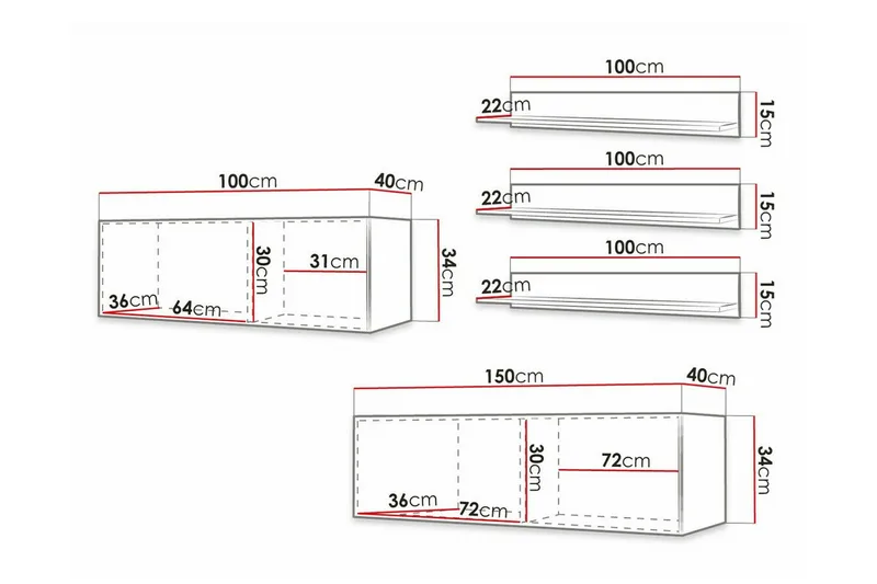 Dunvegan Möbelset För Vardagsrum White - Products - Förvaring - Förvaringsmöbler - Möbelset för vardagsrum