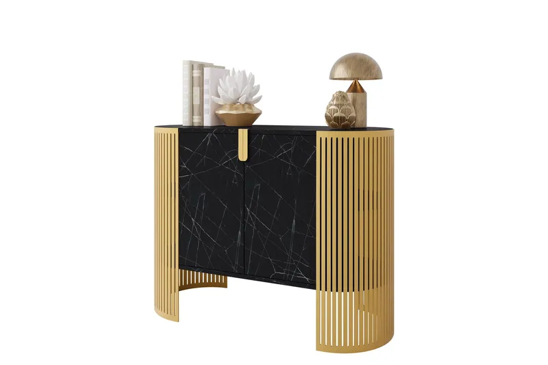 Friend Skänk 120x40 cm, Guld/Svart