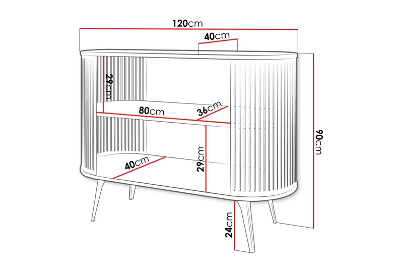 Galia Skänk 120x40 cm - Svart - Products - Förvaring - Förvaringsmöbler - Sideboard & skänk