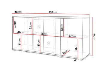 Gamal Skänk 150x40 cm - Vit - Products - Förvaring - Förvaringsmöbler - Sideboard & skänk