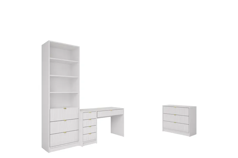 Gudelia Möbelset För Vardagsrum, Vit