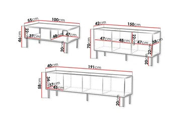 Juniskär Möbelset Vardagsrum med Tv bänk - Skänk & Soffbord - Brun / Trä / Valnöt - Products - Förvaring - Förvaringsmöbler - Möbelset för vardagsrum