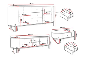 Maggio Möbelset För Vardagsrum - Beige - Products - Förvaring - Förvaringsmöbler - Möbelset för vardagsrum