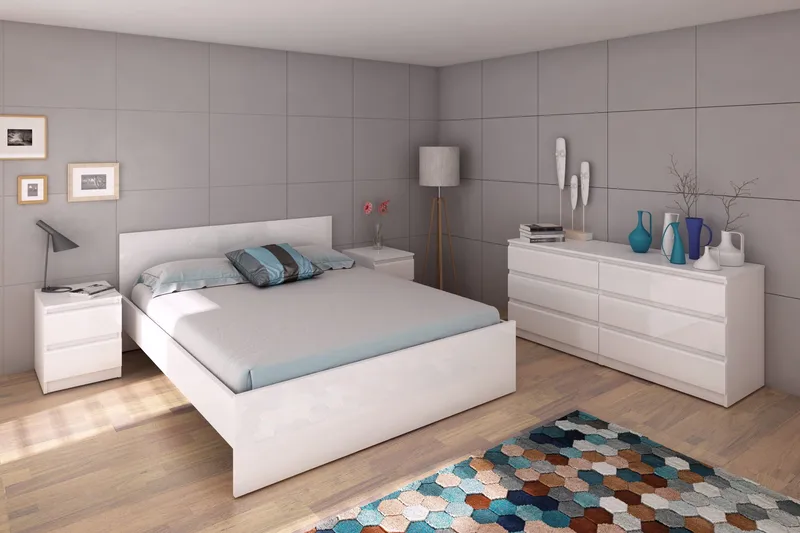 Naia Byrå 154 cm - Vit/Högglans - Products - Förvaring - Förvaringsmöbler - Byrå