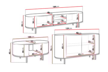 Pantego Möbelset För Vardagsrum - Brun - Products - Förvaring - Förvaringsmöbler - Möbelset för vardagsrum