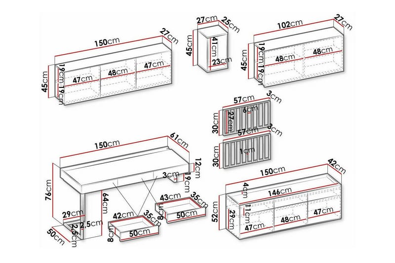 Rathmore Möbelset För Vardagsrum - Svart - Products - Förvaring - Förvaringsmöbler - Möbelset för vardagsrum