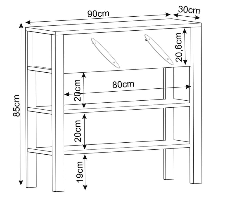Relon Byrå 90x85x30 cm - Antik valnöt - Products - Förvaring - Förvaringsmöbler - Sideboard & skänk