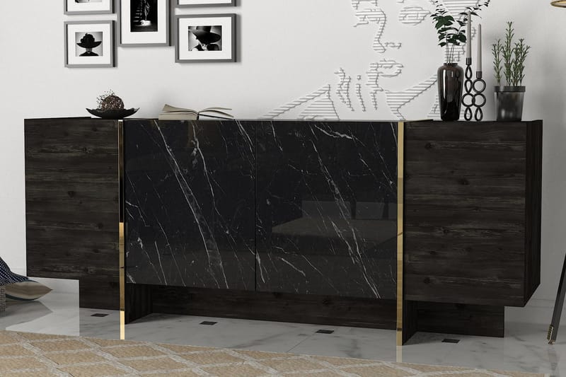 Riello Sidobord 180 cm - Svart|Guld - Products - Förvaring - Förvaringsmöbler - Sideboard & skänk