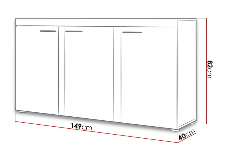Rumba Skänk 148,8x40,3x82 cm LED-belysning - Vit - Products - Förvaring - Förvaringsmöbler - Sideboard & skänk