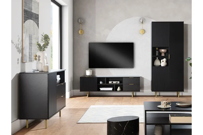 Staffin Möbelset För Vardagsrum - Svart - Products - Förvaring - Förvaringsmöbler - Möbelset för vardagsrum