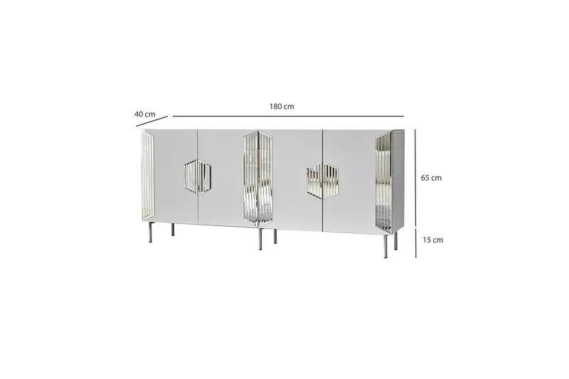 Stedum Konsollbord 180 cm - Vit/Silver - Products - Förvaring - Förvaringsmöbler - Sideboard & skänk