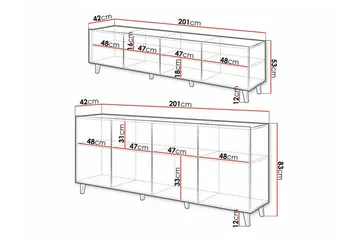 Strontian Möbelset För Vardagsrum Scandinavian Choice Black - Products - Förvaring - Förvaringsmöbler - Möbelset för vardagsrum