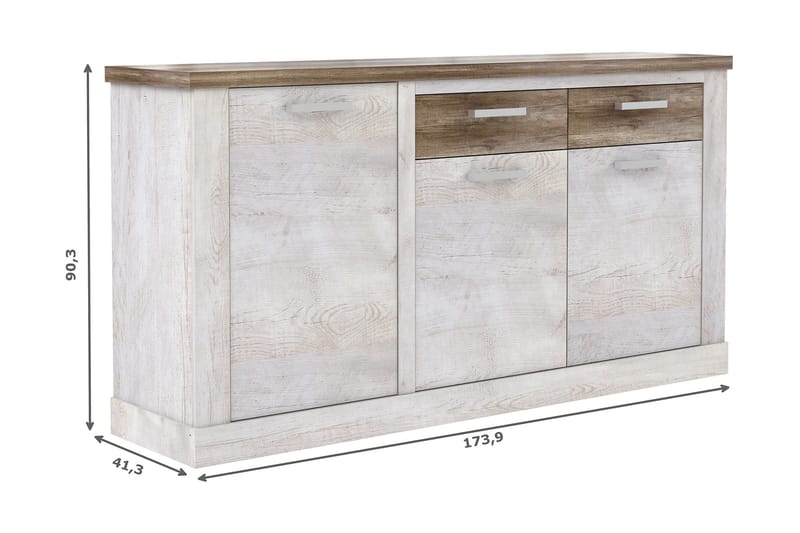 Talebi Låg Skänk 41 cm djup 172 cm bred 90 cm hög Trä - Brun/Vit - Products - Förvaring - Förvaringsmöbler - Sideboard & skänk