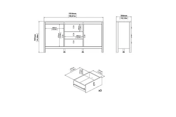 Vallvidera Skänk 151x38 cm - Beige - Products - Förvaring - Förvaringsmöbler - Sideboard & skänk