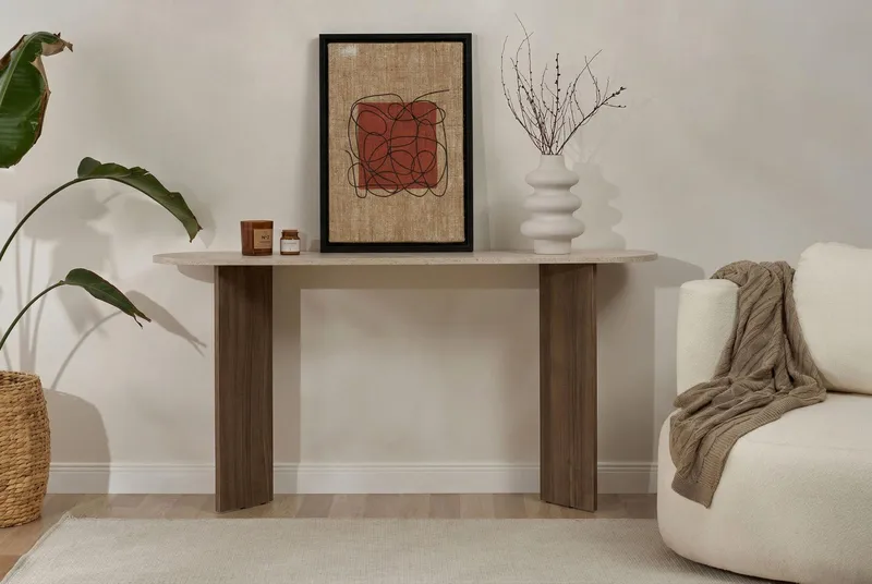 Yeno Sideboard 150x75x35 cm - Travertin, Venezia-valnöt - Products - Förvaring - Förvaringsmöbler - Sideboard & skänk