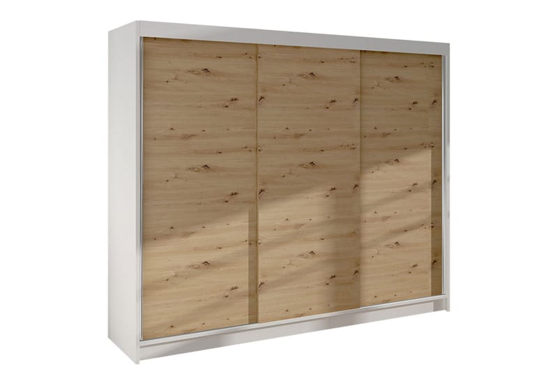 Cyria Garderob 200x215 cm, Brun/Vit