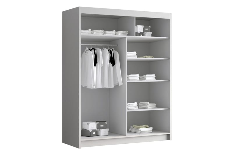 Emet Garderob 150x200 cm - Svart/Vit - Products - Förvaring - Garderober & garderobssystem - Garderobsskåp