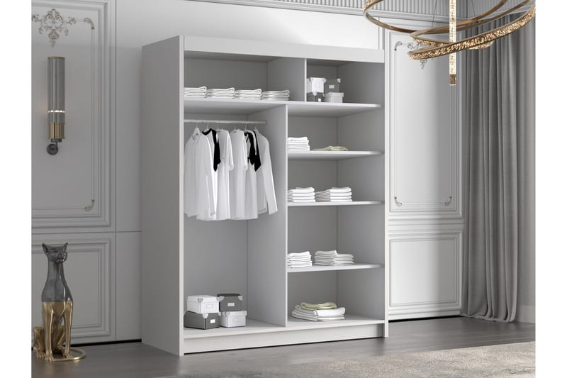 Emet Garderob 150x200 cm - Svart/Vit - Products - Förvaring - Garderober & garderobssystem - Garderobsskåp