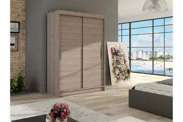 Estella Garderob 120 cm Skjutdörrar - Beige/Trä/Natur - Products - Förvaring - Garderober & garderobssystem - Garderobsskåp