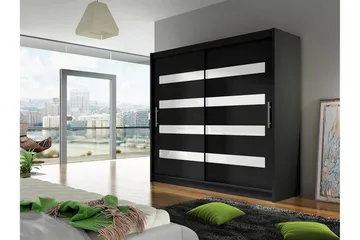 Prag Garderob 180x57x215 cm LED-belysning Scandinavian Choice Black - Products - Förvaring - Garderober & garderobssystem - Garderobsskåp