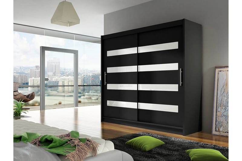 Prag Garderob 180x57x215 cm LED-belysning Scandinavian Choice Black - Products - Förvaring - Garderober & garderobssystem - Garderobsskåp