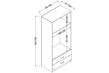 Yaman Garderob 80x182 cm - Brun - Products - Förvaring - Garderober & garderobssystem - Garderobsskåp