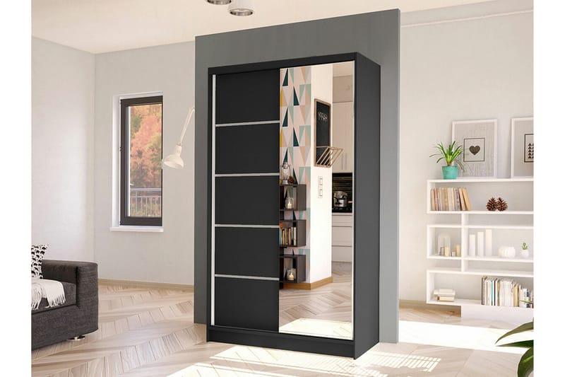 Glenmore Garderob m. Spegel Black - Products - Förvaring - Garderober & garderobssystem