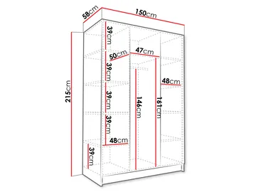 Herrljunga Garderob 150x215 cm - Brun/Guld - Products - Förvaring - Garderober & garderobssystem