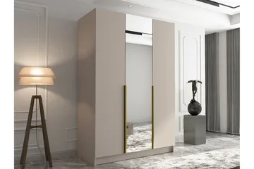 Herrljunga Garderob med Spegel 150 cm - Kashmir/Guld - Products - Förvaring - Garderober & garderobssystem