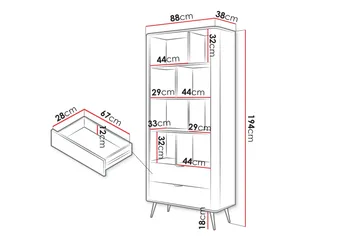 Forba Bokhylla 88 cm - Beige - Products - Förvaring - Hylla - Bokhylla